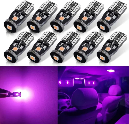 Miniatura 8 de AUTOGINE - 10 unidades de focos LED T10 W5W 194 168 175 2825, sin error, súper brillantes, color amarillo ámbar, con chipset 3030, para luz