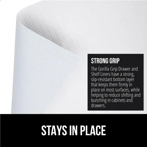 Miniatura 3 de GORILLA GRIP DripGuard - Forro para estantes, protector no adhesivo para cajones y gabinetes de cocina, antideslizante, de plástico con superficie