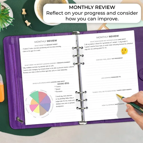 Miniatura 5 de Clever Fox Carpeta de agenda semanal, Agenda para fijar objetivos para administración del tiempo y tareas semanales, Organizador del trabajo y vida