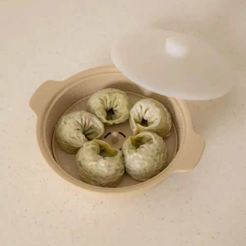 Vaporizador de silicona para microondas para alimentos para bebés, fabricado en Corea, apto para horno y lavavajillas hasta 482 °F, fácil de Creme
