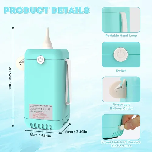 Miniatura 3 de AXHJ Bomba eléctrica de bola para pelotas deportivas, bomba de baloncesto eléctrica de inflado ultrarrápido con batería recargable de 1800 mAh