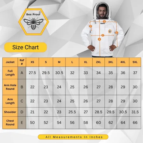 Miniatura 4 de BP-101 - Chaquetas de apicultura con velo de esgrima de algodón transpirable, traje de apicultor de protección total para profesionales y Caqui