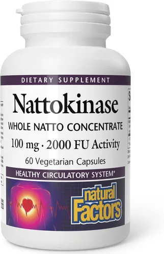 Natural Factors - Nattokinase 100 mg, apoya la salud circulatoria, 60 cápsulas vegetarianas
