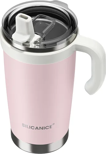 Miniatura 14 de Para café helado y licuados de frutas - Nunca vuelvas a beber de una tapa mohosa: vaso higiénico de 20 onzas, tapa 100% a prueba de fugas y boquilla