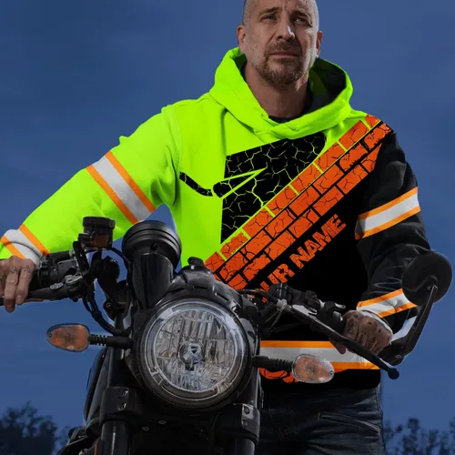 Miniatura 7 de Sudadera con capucha de alta visibilidad para hombres - Colección de trabajos con nombre personalizado Clase 3 Ropa de trabajo reflectante