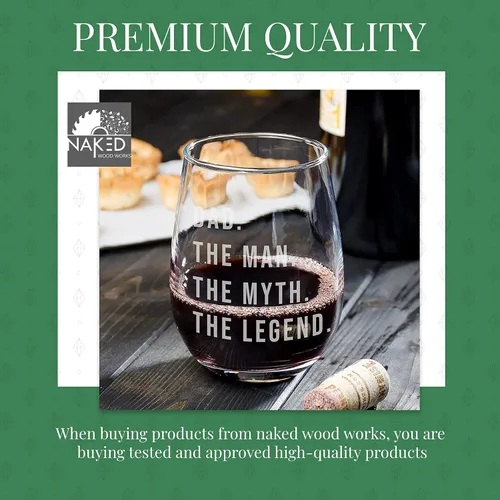 Miniatura 2 de Regalos para papá Regalo de copa de vino para papá - Papá. El hombre. El mito. La leyenda. Regalo perfecto de cumpleaños o día del padre para papá