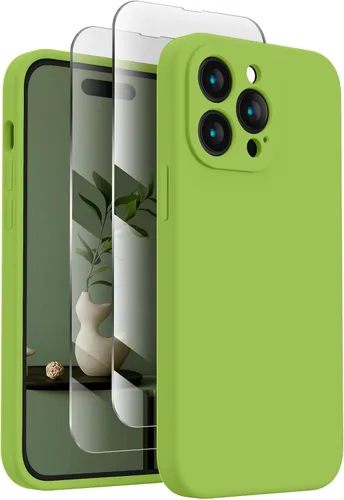 FireNova Funda diseñada para iPhone 14 Pro, funda de silicona mejorada [protección de cámara], forro interior de microfibra antiarañazos, 6.1 Brote