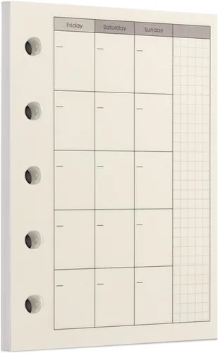 Miniatura 91 de Zelten 1 paquete A5 de 80 hojas/160 páginas 4 en 1 rayado cuadrado punteado en blanco hojas sueltas perforadas papel de repuesto de papel