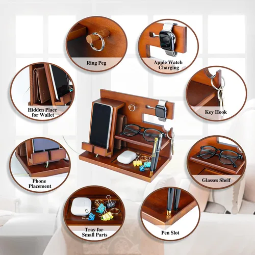 Miniatura 4 de awofer Estación de acoplamiento de madera personalizada para teléfono, versículo bíblico personalizado, regalos religiosos para hombres, múltiples