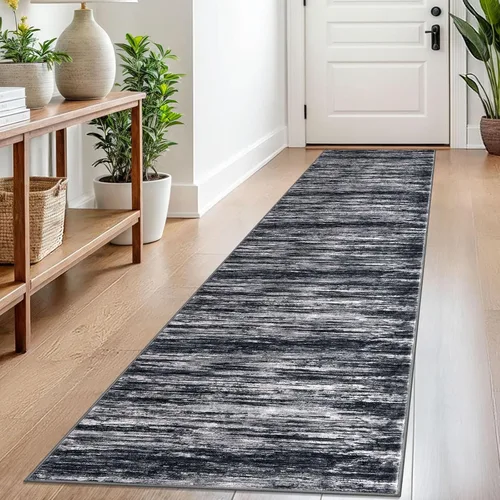 Miniatura 52 de SIILOOM 2 x 3 Alfombra moderna y abstracta para entrada, alfombra neutra azul marino gris multicolor súper suave de área pequeña, alfombras lavables