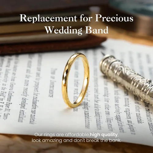 Miniatura 2 de King Will Anillo de boda de carburo de tungsteno para hombres y mujeres, anillo de promesa para pareja de 0.079 pulgadas, 0.176 pulgadas
