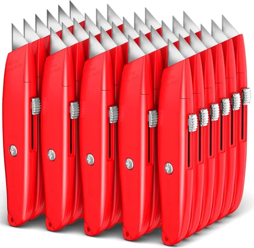 Miniatura 15 de DIYSELF Paquete de 2 cuchillos utilitarios, cortador retráctil, resistente (naranja)