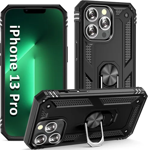 Miniatura 26 de ADDIT i Phone 13 Pro Max - Funda para iPhone 13 Pro Max, con anillo de soporte, soporte ajustable, grado militar, protección resistente, a prueba