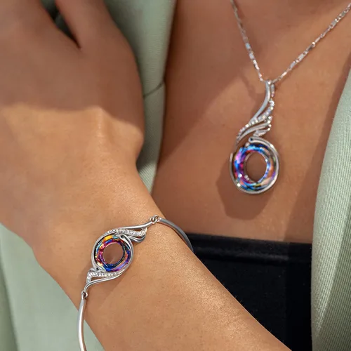 Miniatura 5 de Kate Lynn "Rise From the Ashes" Phoenix Bracelet Made with Crystals from Austria, Adjustable Bangle Bracelet for Women 7"+2", Packaged with Jewelry