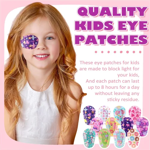 Miniatura 4 de Panelee 60 Parches Adhesivos para Ojos para Niños, Niñas y Niñas Pequeñas, Parches para Ojos a Granel de Material Transpirable, Algodón que Bloquea