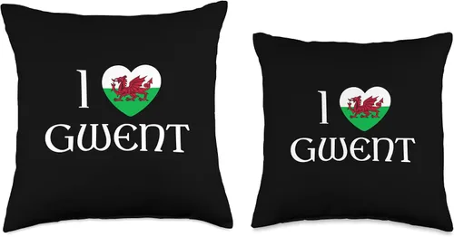 Miniatura 3 de Welsh Towns Cities Counties Home Town Nostalgia I Love Gwent Wales Flag Heart Dragon Welsh - Almohada de 16 x 16 pulgadas, multicolor