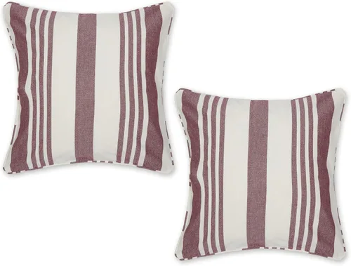 Miniatura 22 de DII Colección de fundas de almohada, algodón reciclado, cremallera oculta, 18x18, Dobby Plus, blanco roto, 2 piezas
