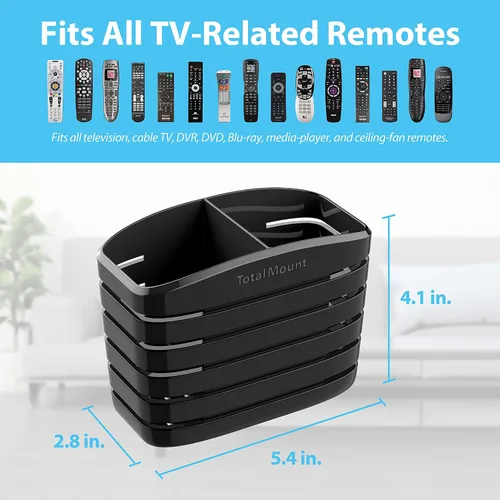 Miniatura 3 de TotalMount Remote Control Holder – Premium Quality and Extra Stable to Place Near Your TV, Bed, or Table (Medium – Fits Three Remotes, Premium Black)