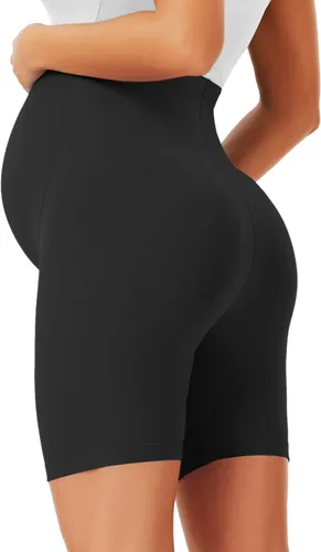 Miniatura 2 de BONVIGOR Pantalones cortos de maternidad sobre el vientre, para entrenamiento, yoga, atlético, embarazo, pantalones cortos de descanso