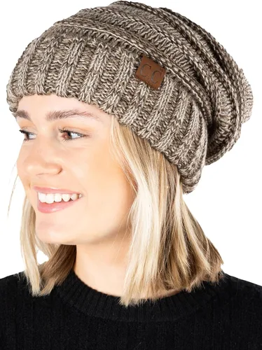 Miniatura 246 de Funky Junque Gorro de moda de punto trenzado de talla extragrande, grueso, abrigado, suave y holgado