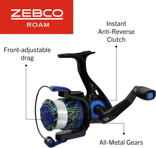 Miniatura 4 de Zebco Roam - Combo de carrete giratorio y caña de pescar, varilla de fibra de vidrio, mango cómodo dividido, perilla de mango suave al tacto
