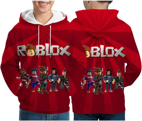 Miniatura 3 de Sudadera con capucha unisex con estampado 3D de dibujos animados para jóvenes, sudadera deportiva con bolsillos, Rojo
