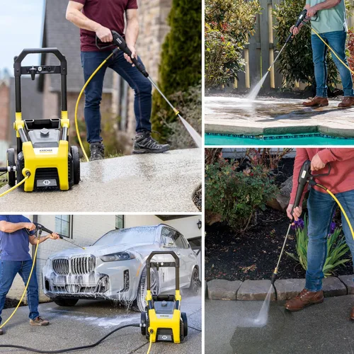 Miniatura 5 de Kärcher Lavadora a presión K2100PS, certificado CETA, 3 boquillas de pulverización, tanque de detergente, para automóviles, calzadas, Amarillo