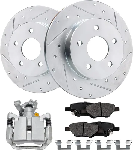 Miniatura 52 de Detroit Axle - 4 rotores de freno para Chevrolet Cruze 2014 2015 [modelos de motores de gas] Rotores de freno de disco perforados y ranurados