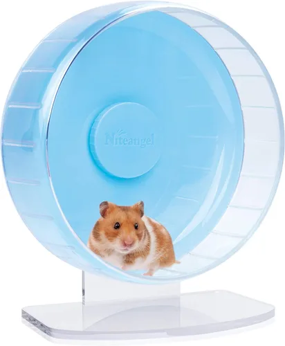 Miniatura 19 de Niteangel - Ruedas de ejercicio supersilenciosas para hámster, con soporte ajustable, para ratones, jerbos u otros animales pequeños