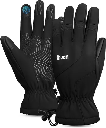 ihuan Guantes de esquí impermeables, guantes de nieve de invierno, clima frío para mujeres y hombres, pantalla táctil térmica cálida, motocicleta,