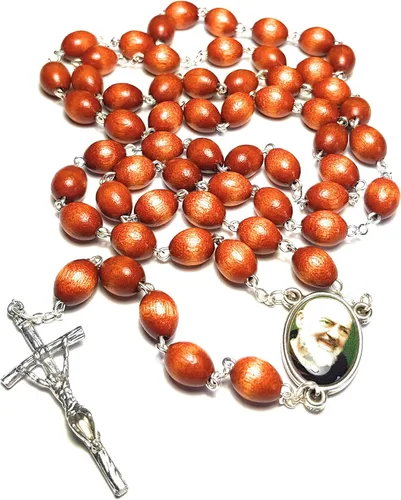 Miniatura 5 de Rosario Santo Padre Pio Pietrelcina Stigmata Forgione Capuchino Patrono de Defensa Civil Voluntarios Adolescentes Alivio del Estrés Italia Malta