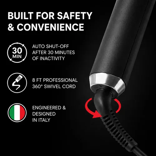 Miniatura 7 de GAMMA+ Cepillo de cerámica y turmalina para alisar el cabello con tecnología Cool Touch, antiencrespamiento, peinado rápido, cerdas frescas al