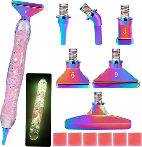 Miniatura 14 de DoreenBow 13 Piezas Accesorios de Pluma para Pintura de Arte de Diamante - Puntas Multi Colocador, Herramientas Luminosas de Pintura de Arte