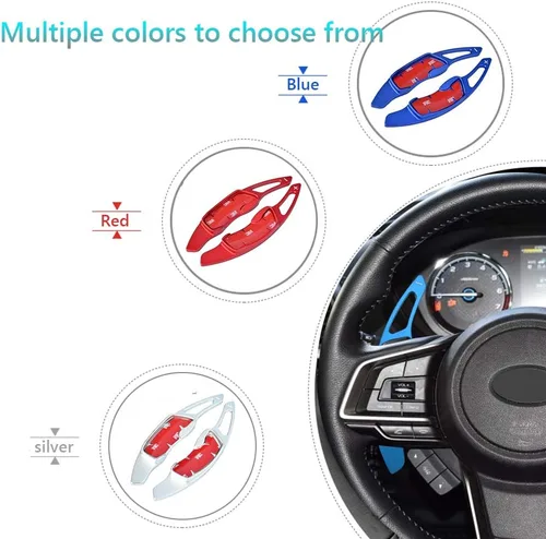 Miniatura 5 de Great-luck Extensiones de aluminio para palanca de cambios de volante de 2 piezas (azul) para Subaru BRZ Impreza WRX Legacy XV Crosstrek Ascent
