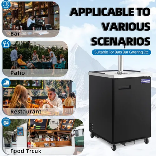 Miniatura 8 de Polarman Dispensador de Cerveza de Barril de Una Sola Tapa para Bares y Restaurantes, Refrigerador de Barriles de Tamaño Completo 24” de Acero