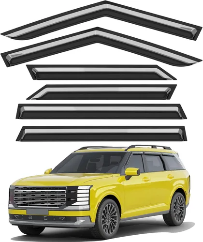 Miniatura 25 de Protectores de lluvia extra gruesos para ventana Chevrolet (Chevy) Silverado GMC Sierra 1500 2500HD 3500HD 3500HD Crew Cab 2019-2026, deflectores