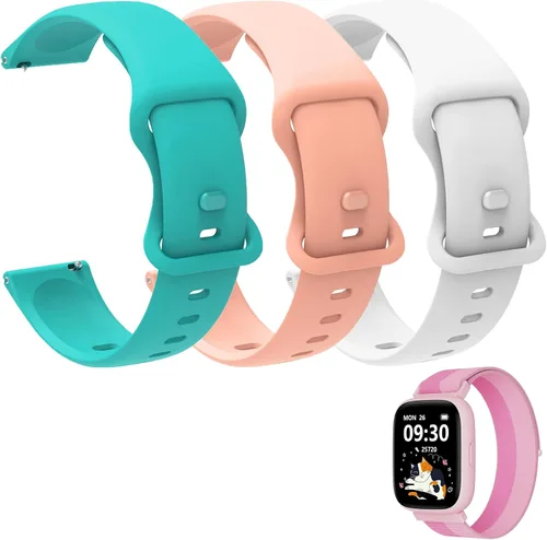 Miniatura 7 de Lamshaw - Correa de reloj inteligente para niños, compatible con BIGGERFIVE de 0.866 pulgadas (0.866 in), correa de silicona suave, correa deportiva