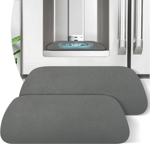 LOPNUR Bandeja Recolectora de Goteo para Refrigerador Paquete de 2 - Alfombrillas Cortables para Refrigerador de 8.3"x3.1" Ocultan Manchas, Gris
