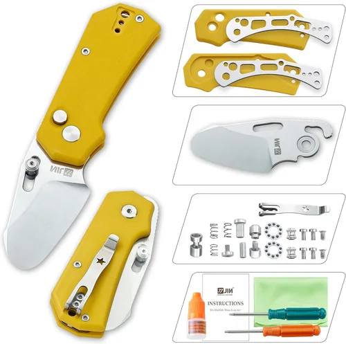 Miniatura 10 de JIN Rhino Jr. Cuchillo de bolsillo para niños, cuchillo juguete para hacer malabares, kit de bricolaje, hoja de acero de 1.97” no afilada, punta