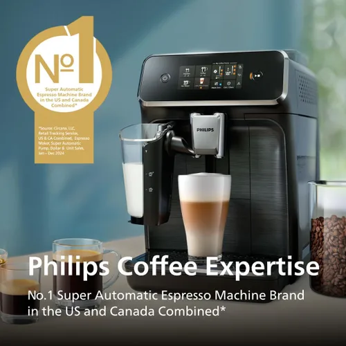 Miniatura 7 de Philips Máquina de café expreso totalmente automática serie 3300 con sistema de leche LatteGo y molinillo integrado, 6 preajustes de café caliente