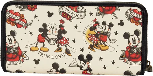 Miniatura 3 de Loungefly Disney Mickey and Minnie Mouse Tattoo Art - Cartera de piel sintética Multi