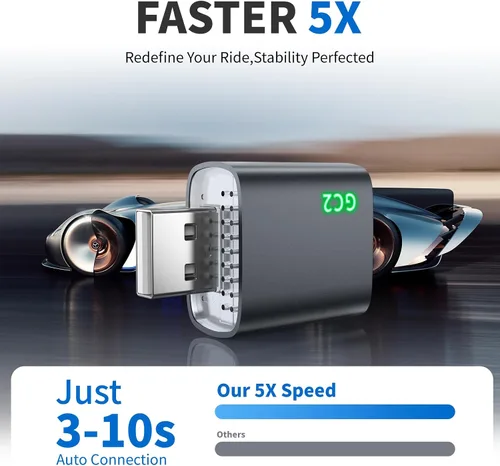 Miniatura 3 de Adaptador inalámbrico CarPlay para Apple iPhone 2026 actualizado, retraso ultra bajo, conexión estable, mini Apple Car Play adaptador inalámbrico