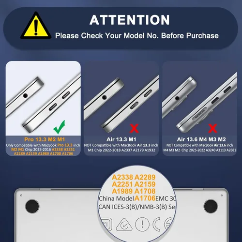 Miniatura 2 de MOSISO - Carcasa rígida de plástico, cubierta de teclado, protector de pantalla y bolsa de almacenamiento para MacBook Pro 13 pulgadas/33 cm Azul