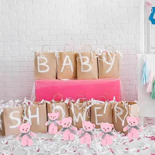 Miniatura 5 de Wettarn 30 juegos de mini osos para baby shower, osos pequeños de peluche a granel de 4.72 pulgadas, juguetes pequeños con etiquetas
