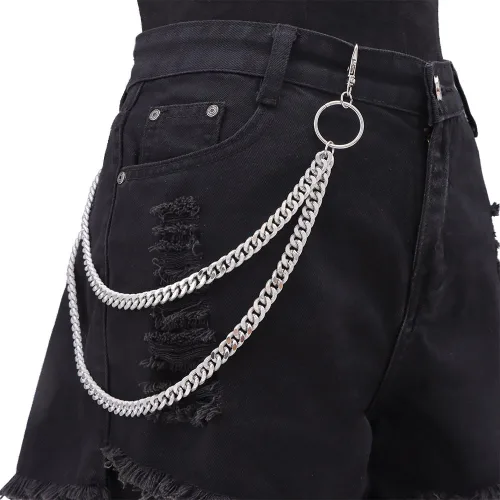 Miniatura 2 de Cadena de pantalón punk para mujeres y hombres, estilo vintage, gótico, remache, Mansard, cadena de pantalones de los años 80 y 90, hip hop, cadena