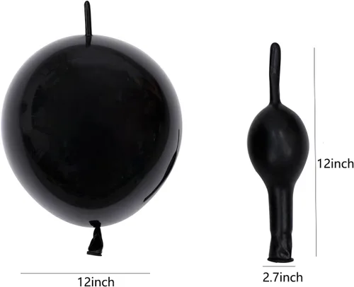 Miniatura 2 de Globos de eslabones de 12 pulgadas, globos de látex Quick Linkale 60 piezas para bodas, cumpleaños, Halloween, Navidad, decoraciones de festivales