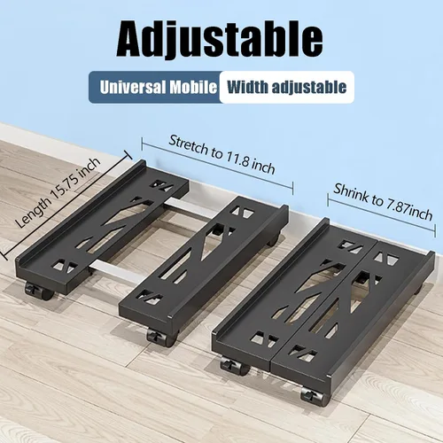 Miniatura 2 de BYMECOST Soporte de torre ajustable para computadora, soporte de PC para CPU móvil con 4 ruedas giratorias que se adapta a la mayoría de PC debajo