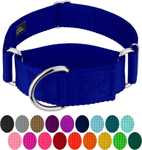 Miniatura 3 de Country Brook Design - Collar ancho para perro, ajustable para razas grandes - Collar de perro de nailon sólido Martingala