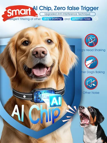 Miniatura 2 de DINJOO Collar Antiladridos Inteligente - Collar de Adiestramiento Antiladridos Recargable con 8 Niveles de Sensibilidad Ajustables, Pitido y Choque