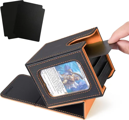 Miniatura 30 de Venssu MTG Caja de Mazos para Exhibición Commander, Caja de Mazos de Cartas que Cabe 100 Cartas con Doble Funda, Caja de Almacenamiento de Cartas